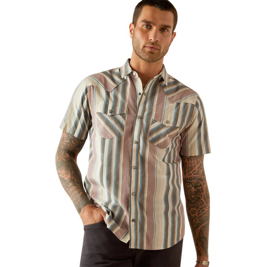 Ariat Men's Hughie Short Sleeve Retro Fit Shirt - Grey