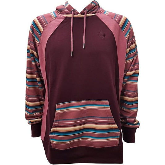 Savannah Hooey Ladies Maroon Hoody w/Multi Color Serape Pattern Sleeves