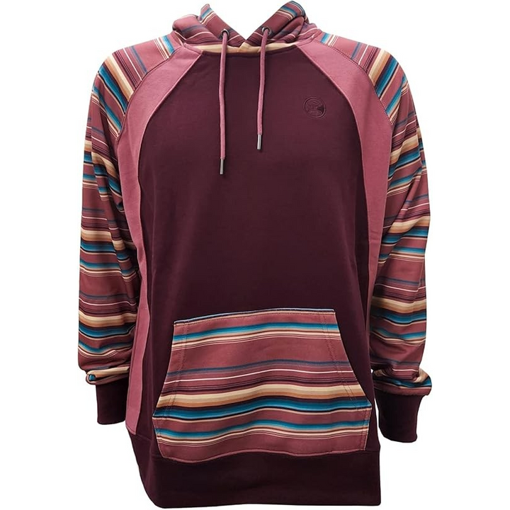 Savannah Hooey Ladies Maroon Hoody w/Multi Color Serape Pattern Sleeves