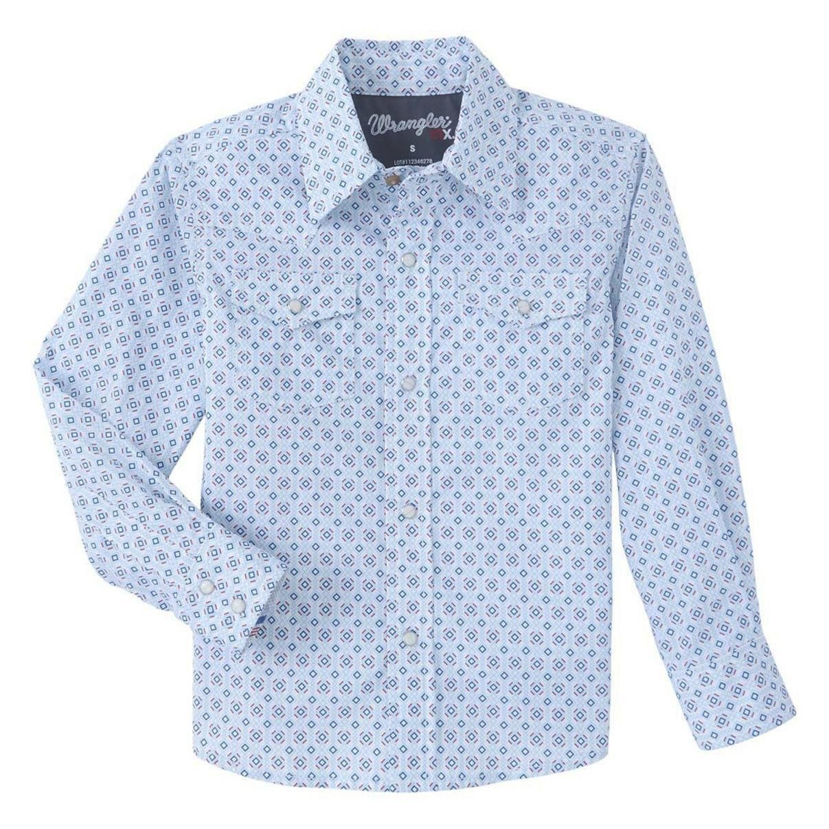 Wrangler Boy's 20X Competition Advanced Comfort Shirt - Blue
