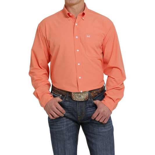 Cinch Men's LS Solid Arenaflex Shirt - Coral