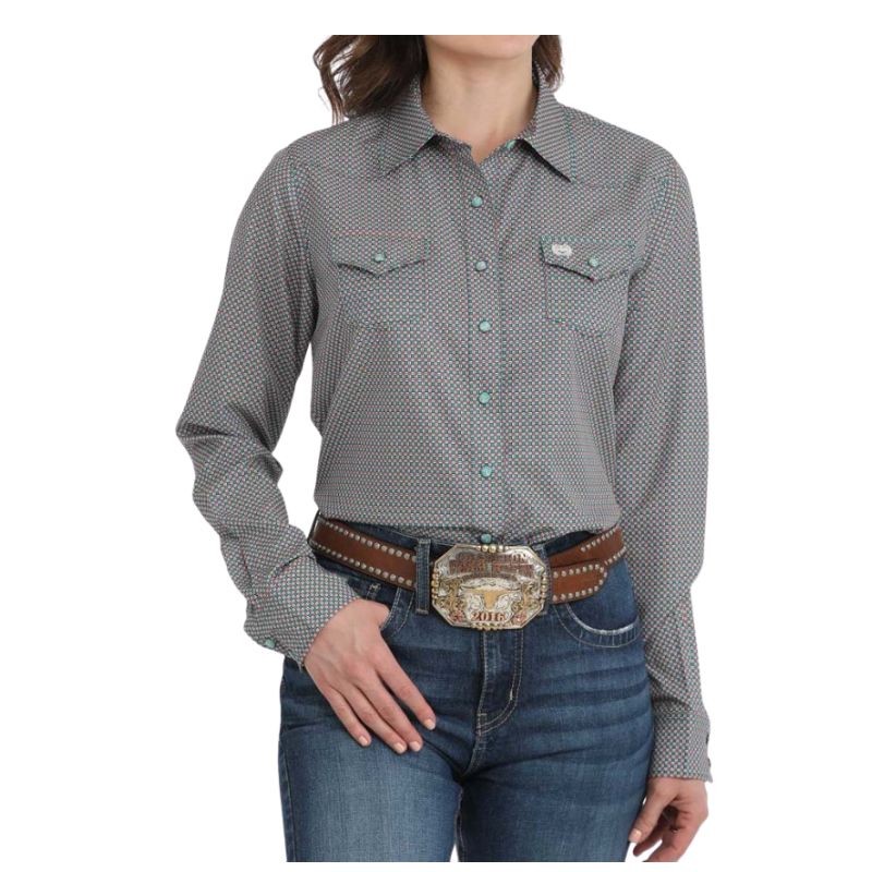 Cinch Women's Long Sleeve Arenaflex Shirt - Green