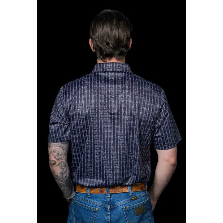 Ferrell Brand Men's Black Aztec Short Sleeve Polo-