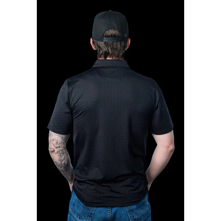 Ferrell Brand Men's Short Sleeve Polo- Laser Black