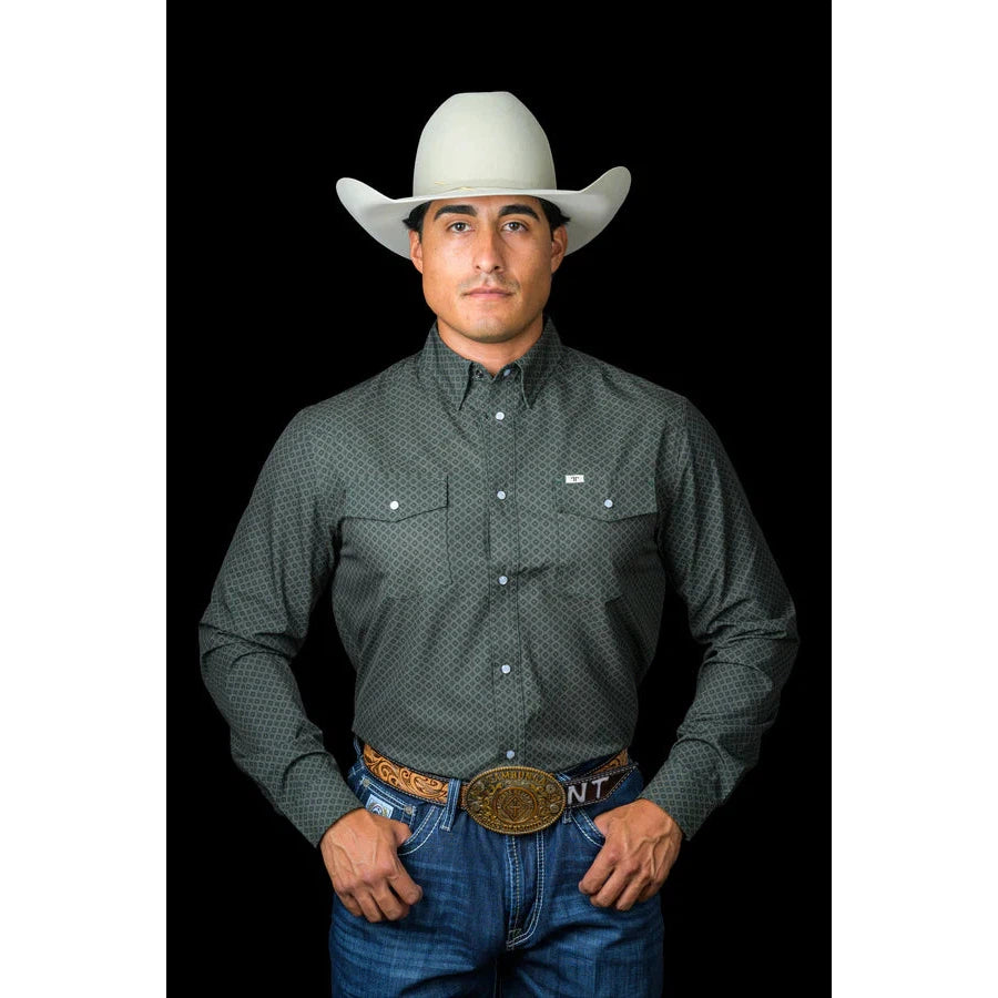 Ferrell Men's The Buddy Long Sleeve Snap Shirt - Moss