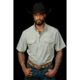 Ferrell Brand Men's The Carson Short Sleeve Snap Shirt- Green