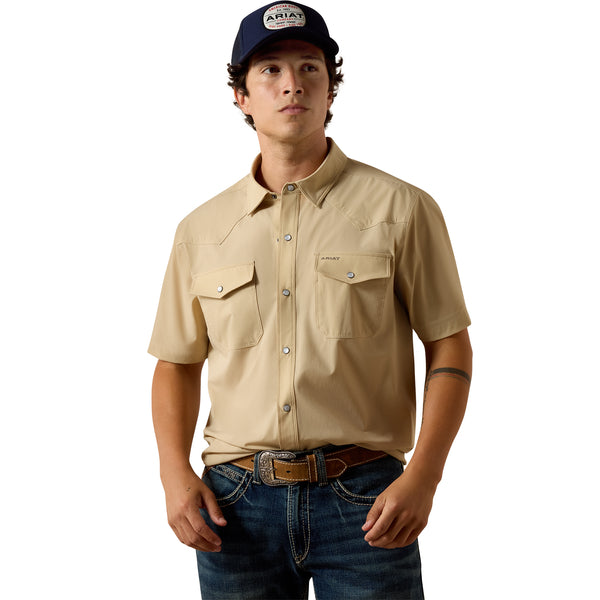 Ariat Men's 4 Star VenTEK Frontier Tough Western Fitted Shirt- Irish Cream