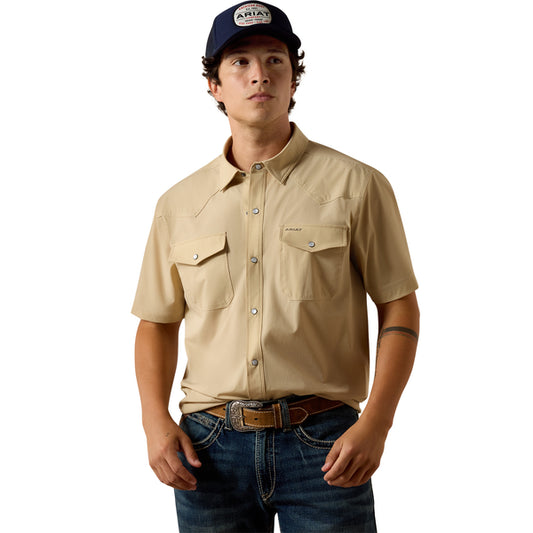 Ariat Men's 4 Star VenTEK Frontier Tough Western Fitted Shirt- Irish Cream