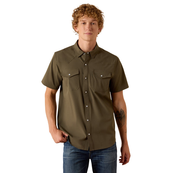 Ariat Men's 4 Star VenTEK Frontier Tough Western Fitted Shirt- Leaf