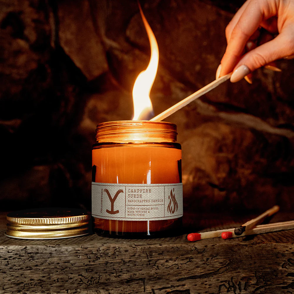 Yellowstone 8oz Candle - Campfire Suede
