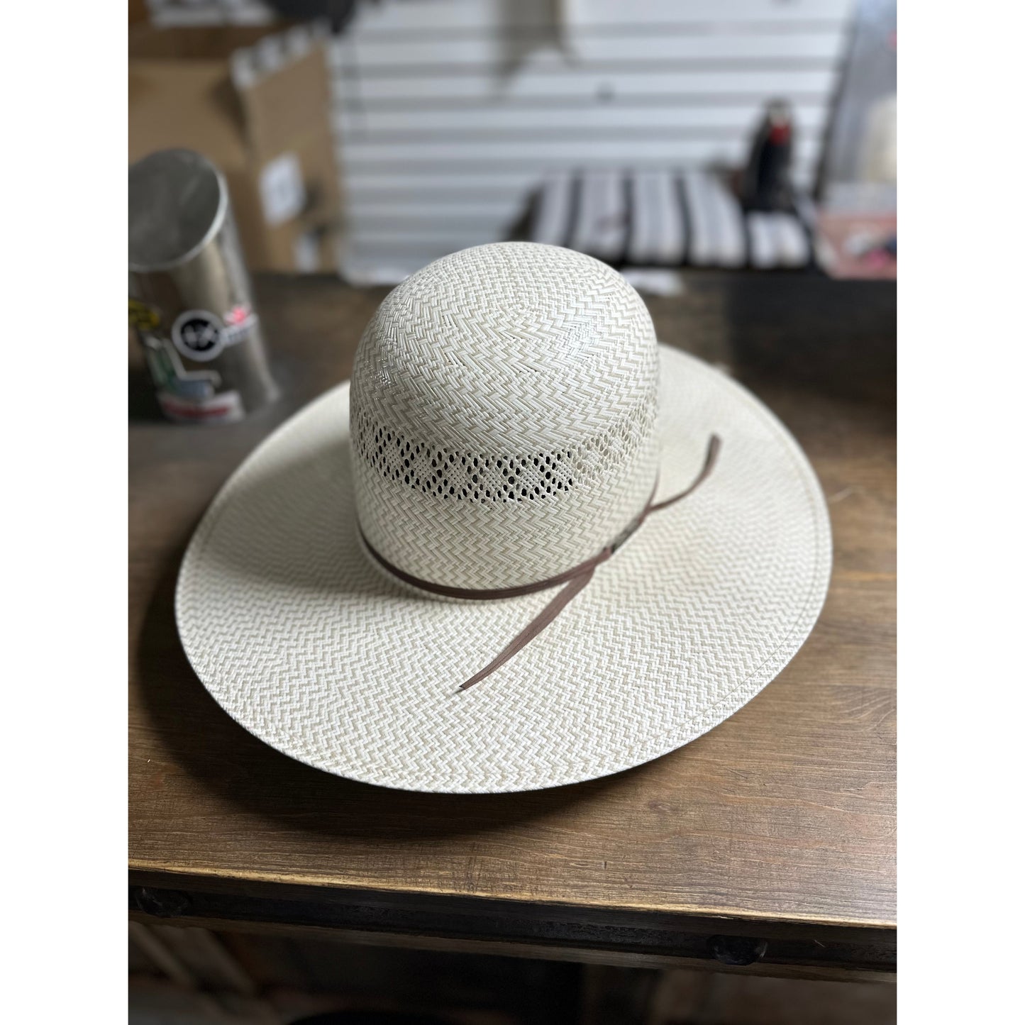 American Hat Co 5500 Open Crown Western Hat - Chocolate Trim