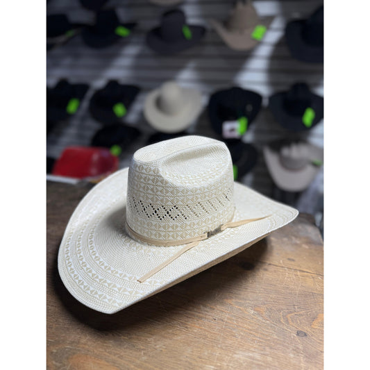 American Hat Co 6400 Rancher Straw Western Hat - Champagne Trim