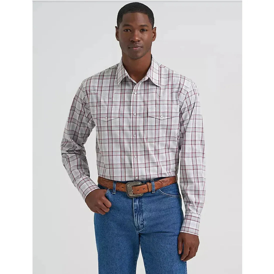 Wrangler Men's Long Sleeve Wrinkle Resistant Snap Western Shirt-