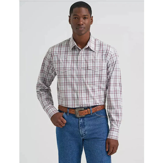 Wrangler Men's Long Sleeve Wrinkle Resistant Snap Western Shirt-