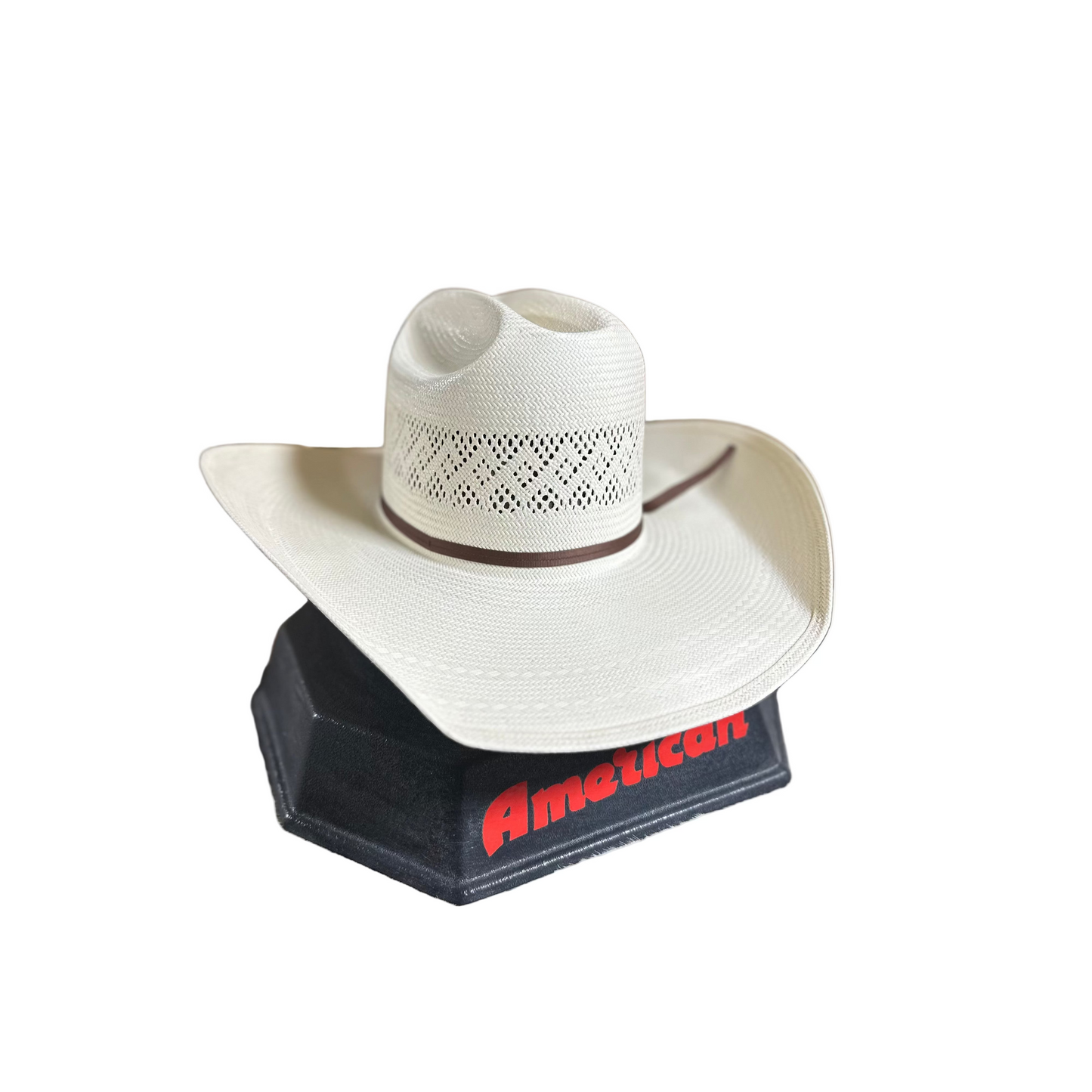 American Hat Co 8300 S-Rancher Straw Western Hat - Chocolate Trim
