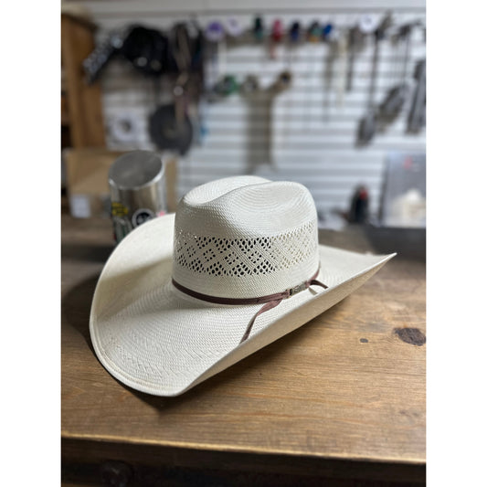 American Hat Co 8300 Rancher Straw Western Hat - Chocolate Trim