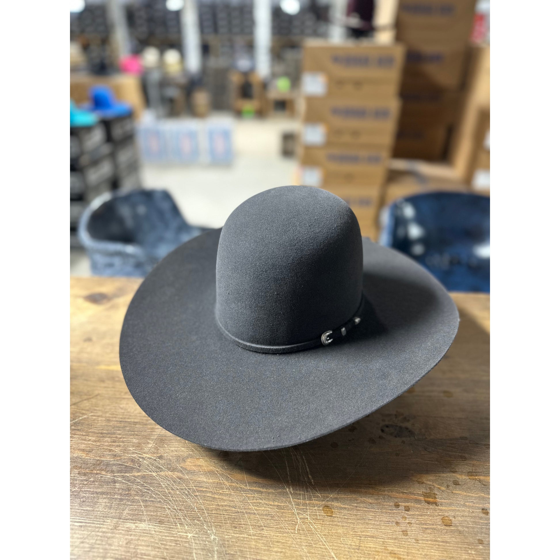 Rodeo King 7X Open Crown Felt Western Hat - Charcoal - Irvine Tack & Western Wear