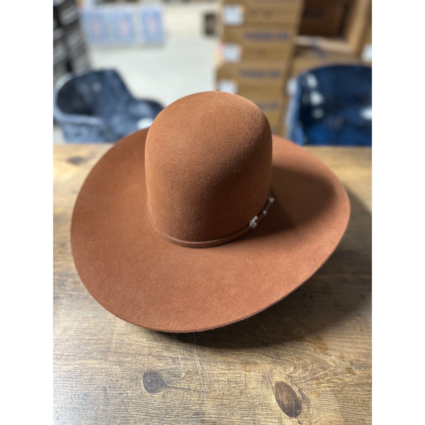 Rodeo King 7X Open Crown Felt Western Hat - Rust