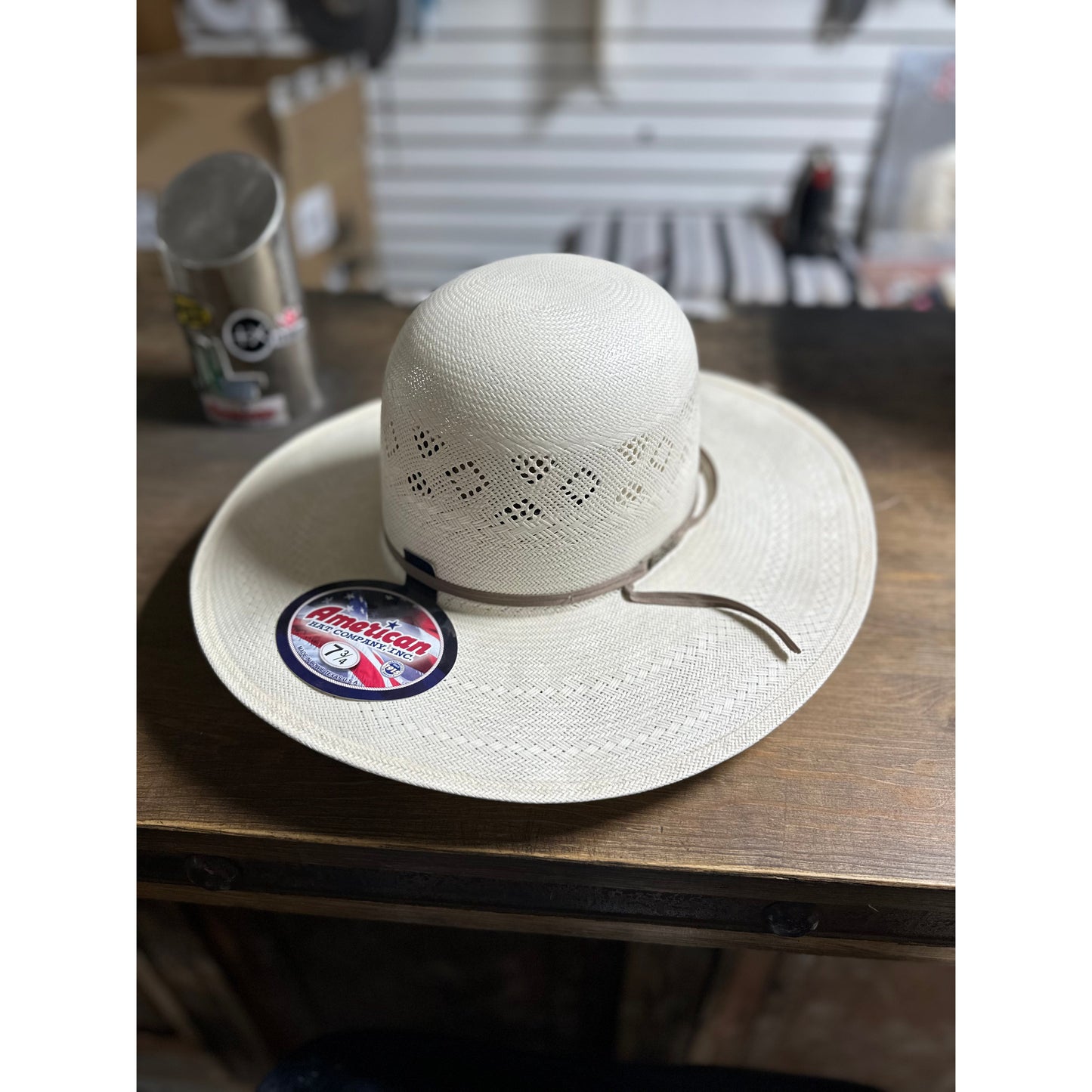 American Hat Co 8500 Open Crown Straw Western Hat - Sand Trim