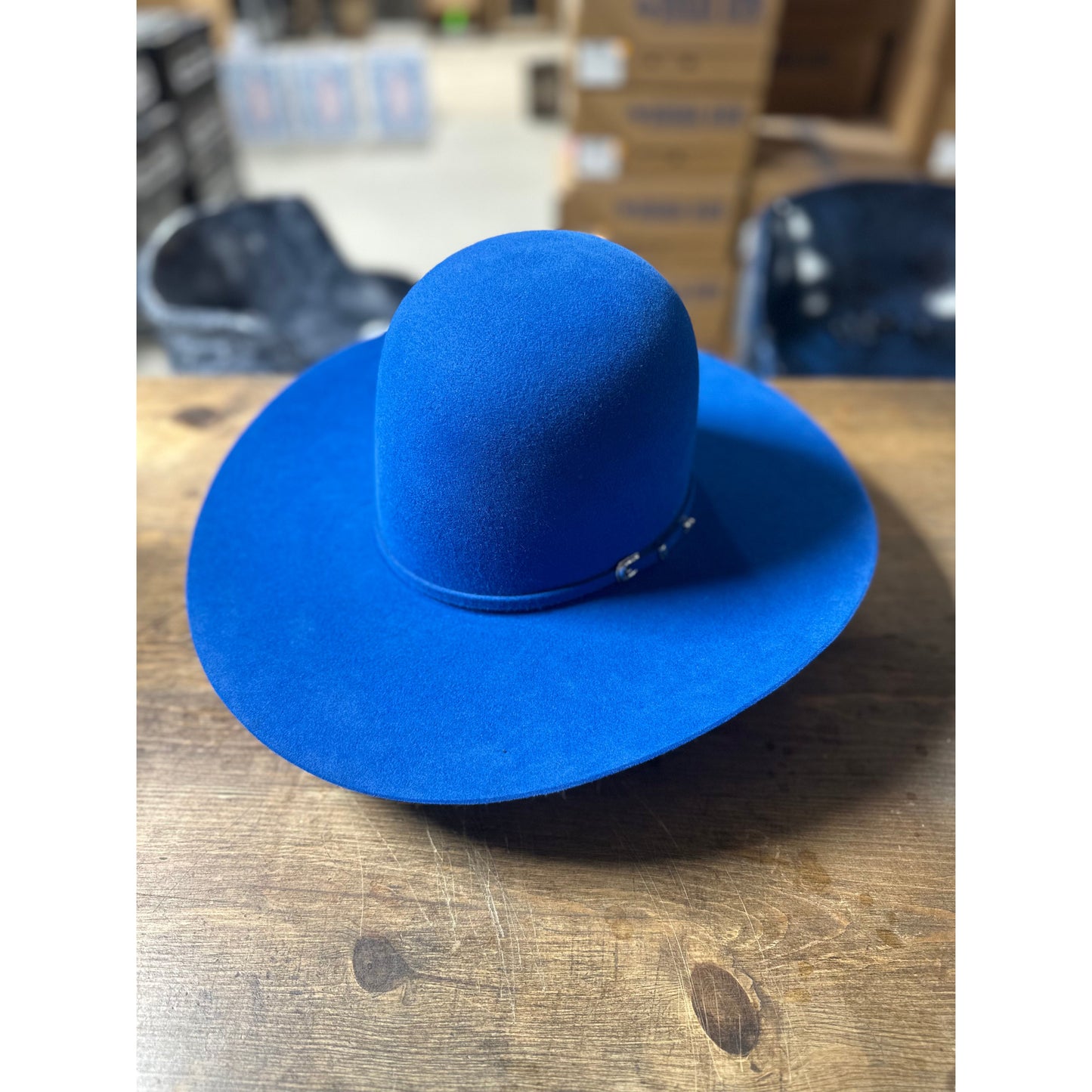 Rodeo King 7X Open Crown Felt Western Hat - Royal Blue