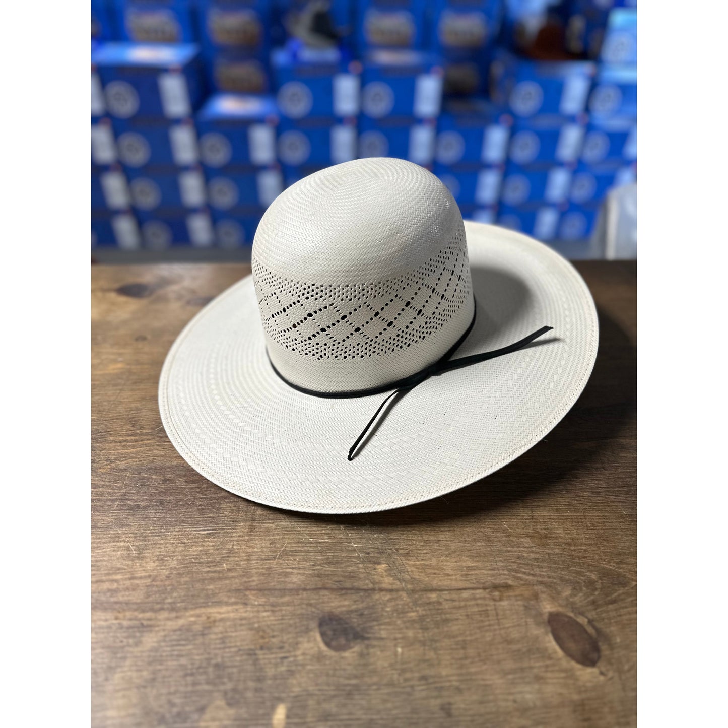 Rodeo King Open Crown Double Diamond Straw Western Hat
