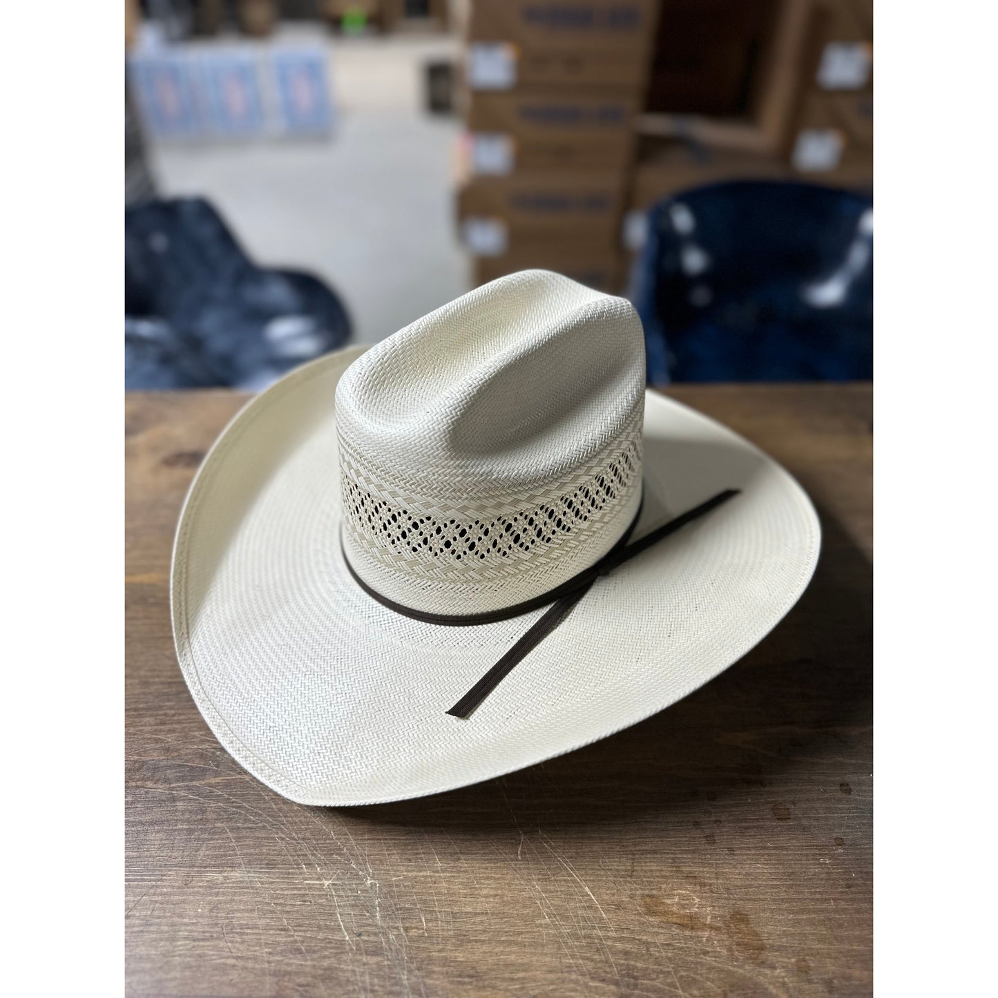 Rodeo King Cattleman Two Tone Precreased Western Straw Hat