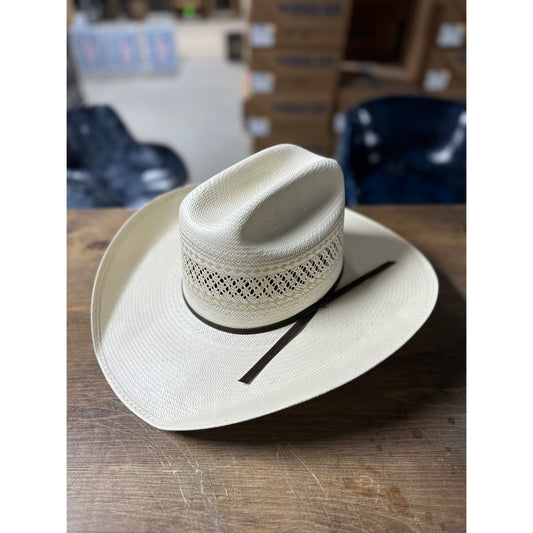 Rodeo King Cattleman Two Tone Precreased Western Straw Hat