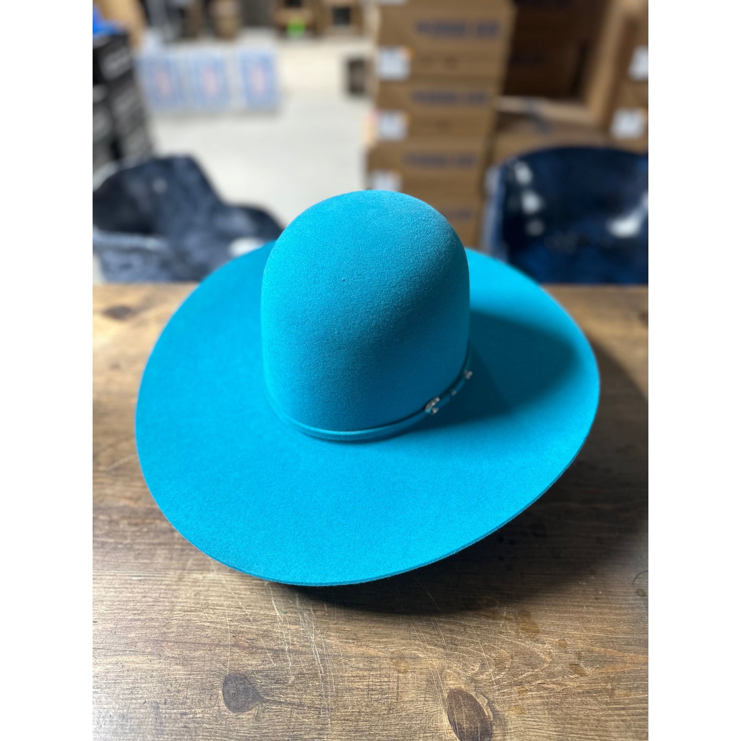 Rodeo King 7X Open Crown Felt Western Hat - Turquoise