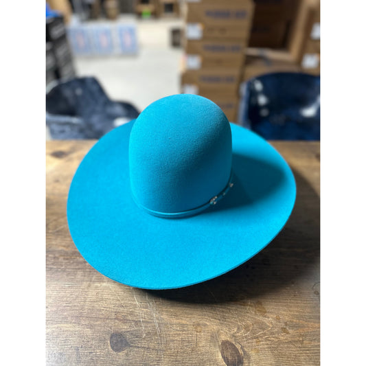 Rodeo King 7X Open Crown Felt Western Hat - Turquoise