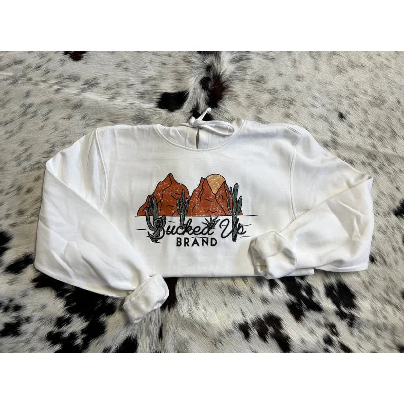 Bucked Up Brand Unisex Hoodies - White Desert