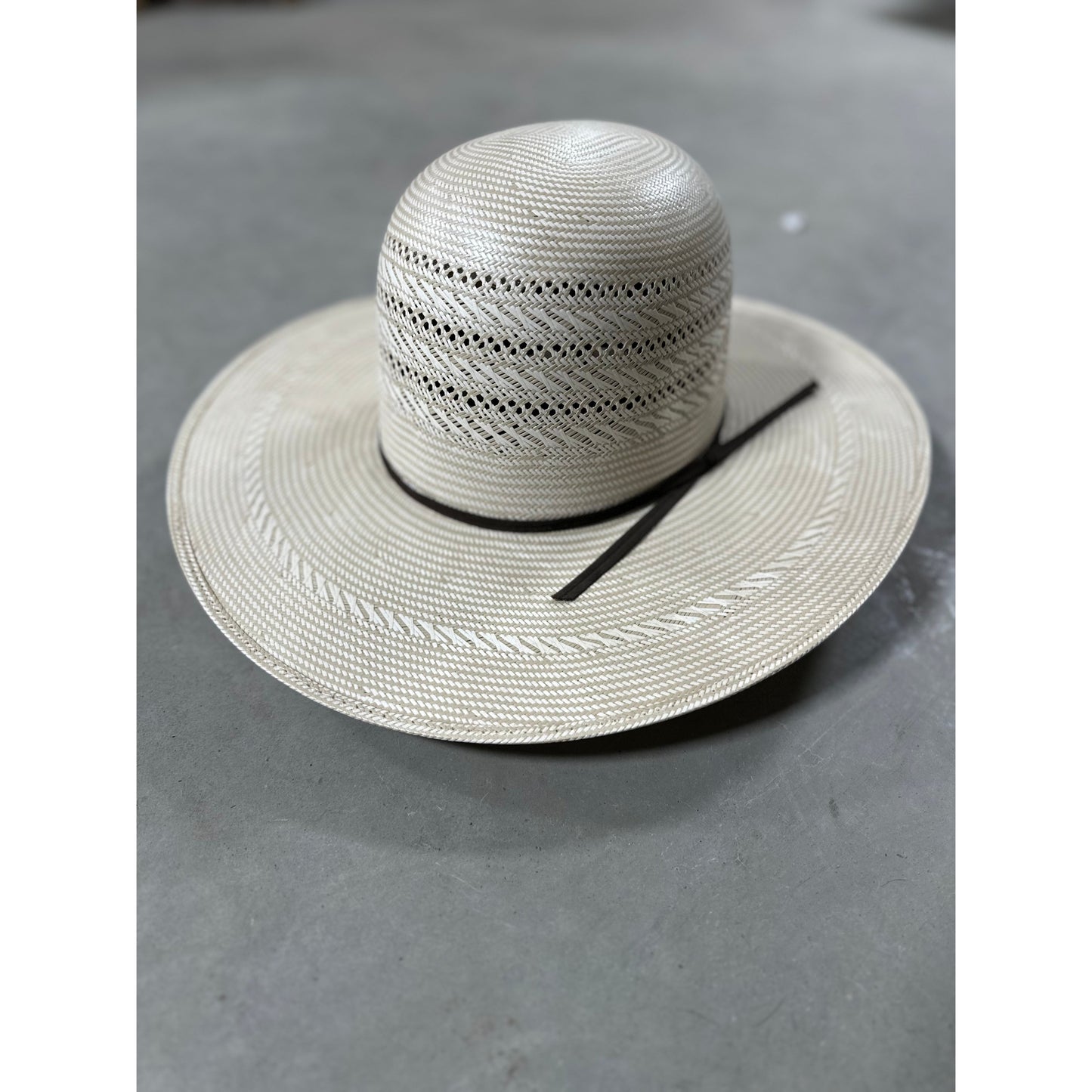 Rodeo King Open Crown Triple Time Straw Western Hat