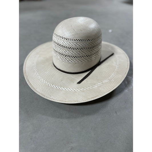 Rodeo King Open Crown Triple Time Straw Western Hat