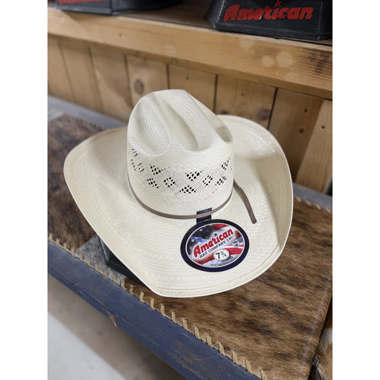 American Hat Co 8500 S-Rancher Straw Western Hat - Sand Trim