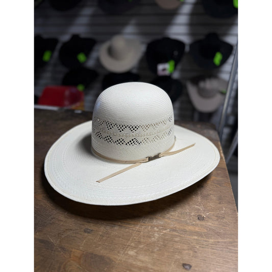 American Hat Co 6800 Open Crown Straw Western Hat - Champagne Trim