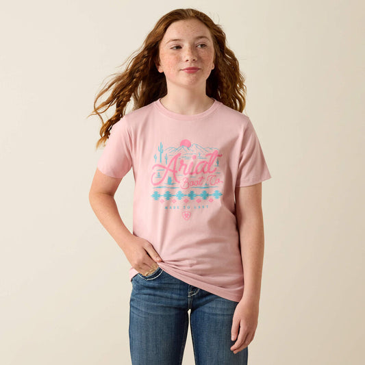 Ariat Girl's Southwest Sunset Short Sleeve Tee Shirt - Dusty Rose