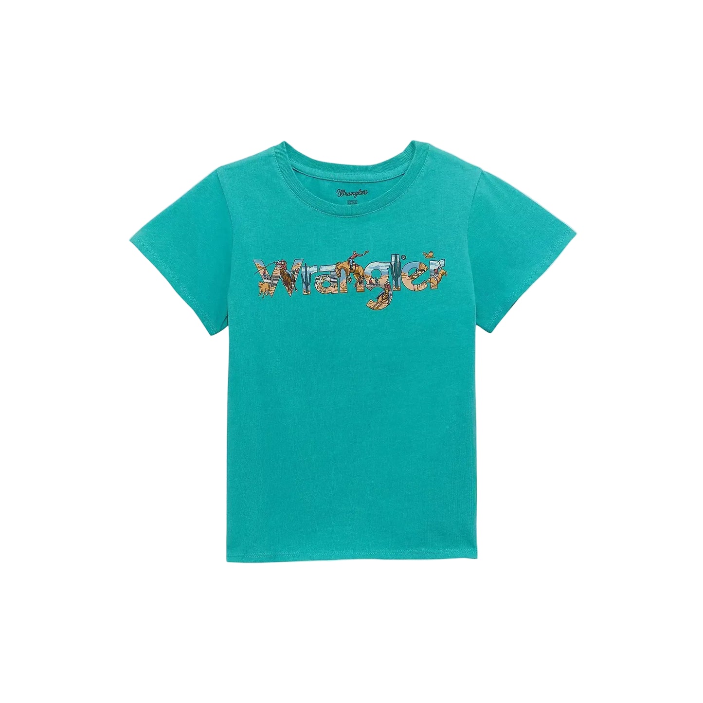 Wrangler Girl's Western Wrangler Graphic Short Sleeve Tee Shirt - Teal