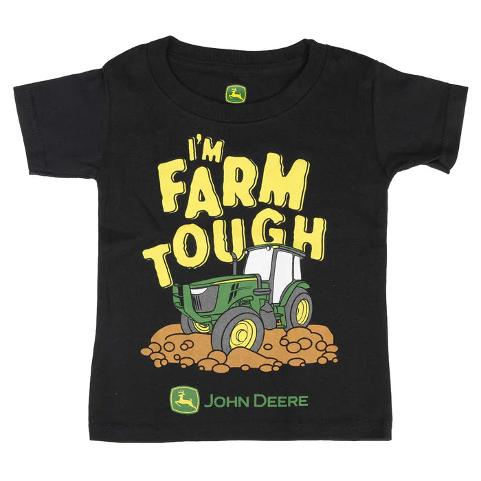 John Deere Toddler Farm Tough Short Sleeve Shirt - Black