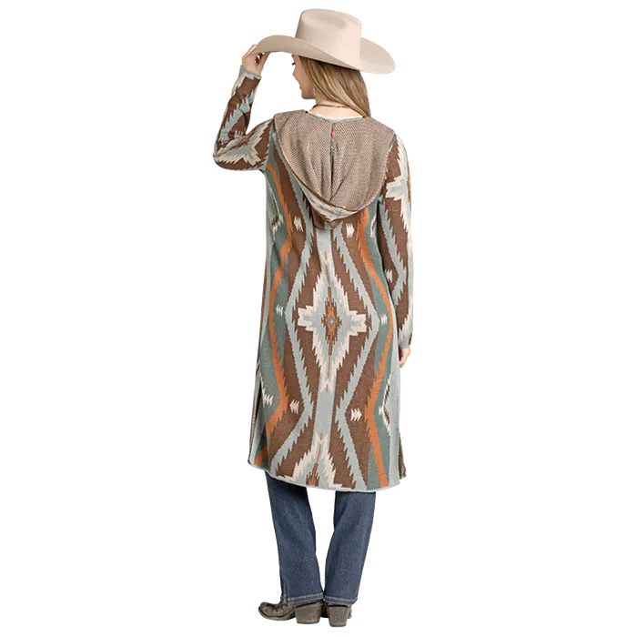 Rock & Roll Women's Aztec Sweater Cardigan - Brown