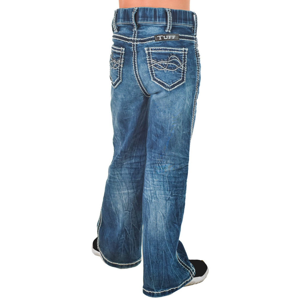 Cowgirl Tuff Girl's Pull On Hurricane Bootcut Jean - Medium Wash