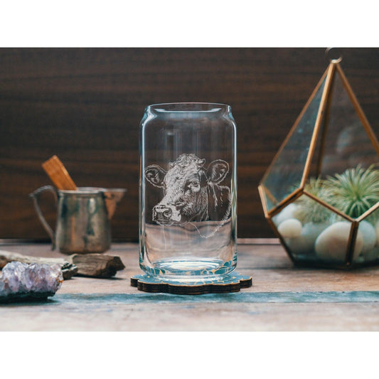 Benoit's Cow Head Beer Can Drinking Glasses