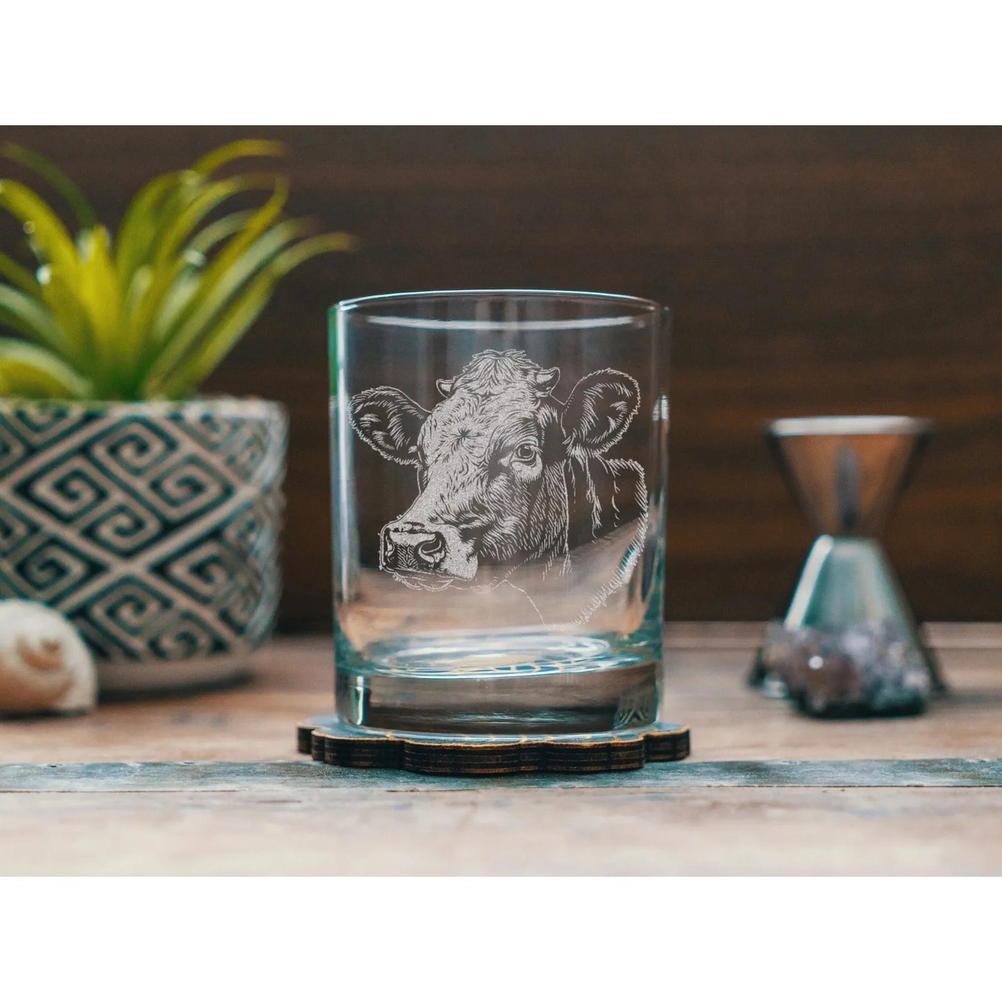 Benoit's Cow Head Old Fashion Drinking Glasses