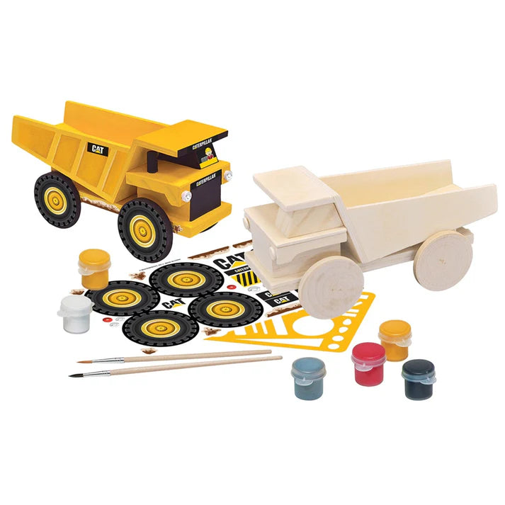 Masterpiece CAT - Caterpillar Dump Truck Wood Craft & Paint Kit