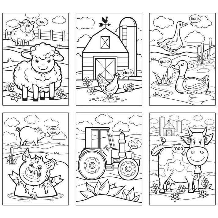 Masterpiece Coloring Puzzles - 6 Pack - Farm 48 Piece Puzzles