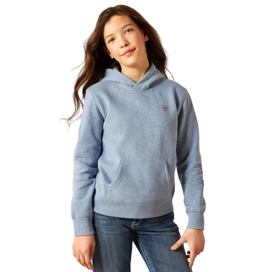 Ariat Girl's Long Sleeve Ariat 2.0 Hoodie - Vintage Indigo Heather - Irvine Tack & Western Wear