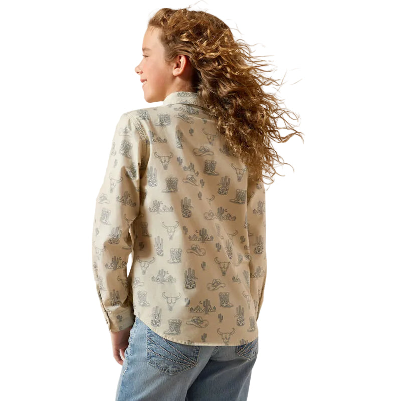 Ariat Girl's Mila Long Sleeve Snap Shirt - Desert Print