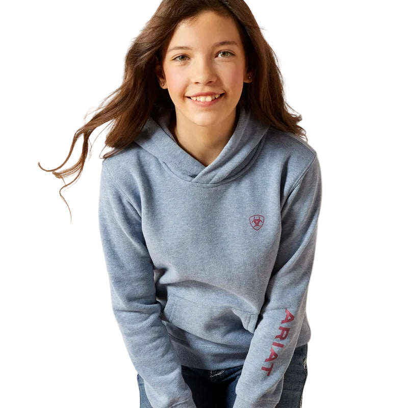 Ariat Girl's Long Sleeve Ariat 2.0 Hoodie - Vintage Indigo Heather - Irvine Tack & Western Wear