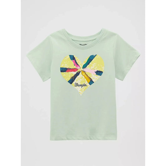 Wrangler® Girl's Cowgirl Boot Love Graphic Tee Shirt - Green