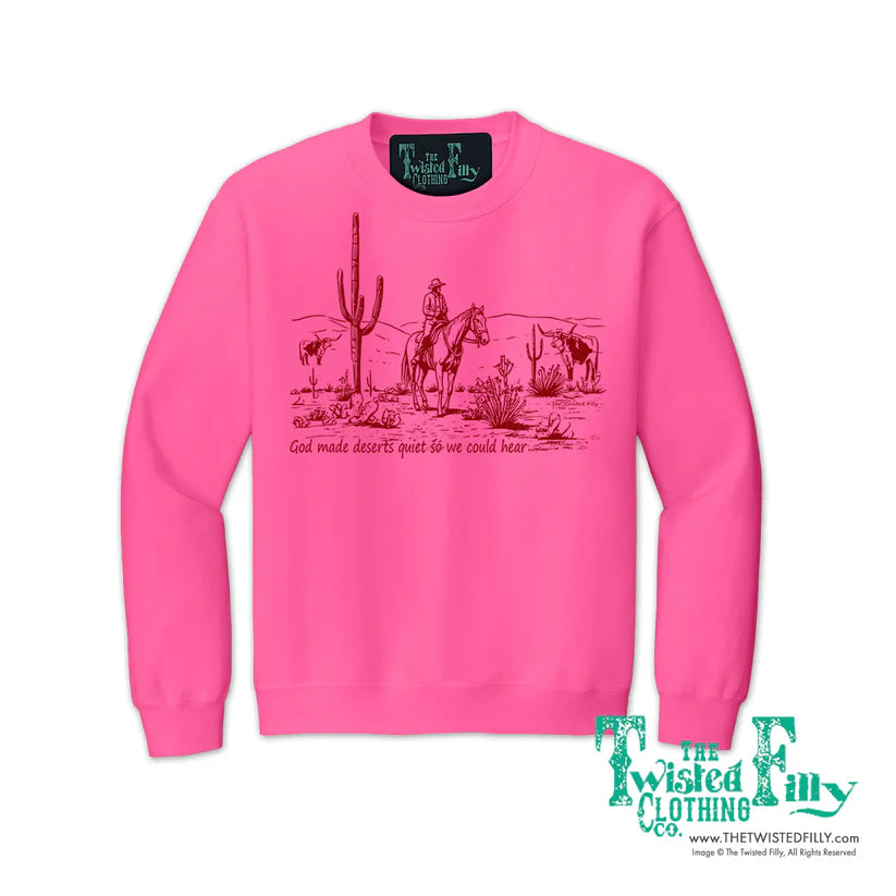 Twisted Filly Youth God Made Deserts Sweatshirt - Neon Pink