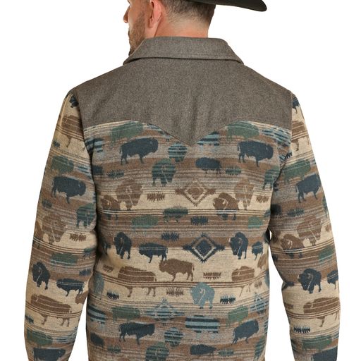 Rock & Roll Men's Buffalo Wool Bomber - Grey