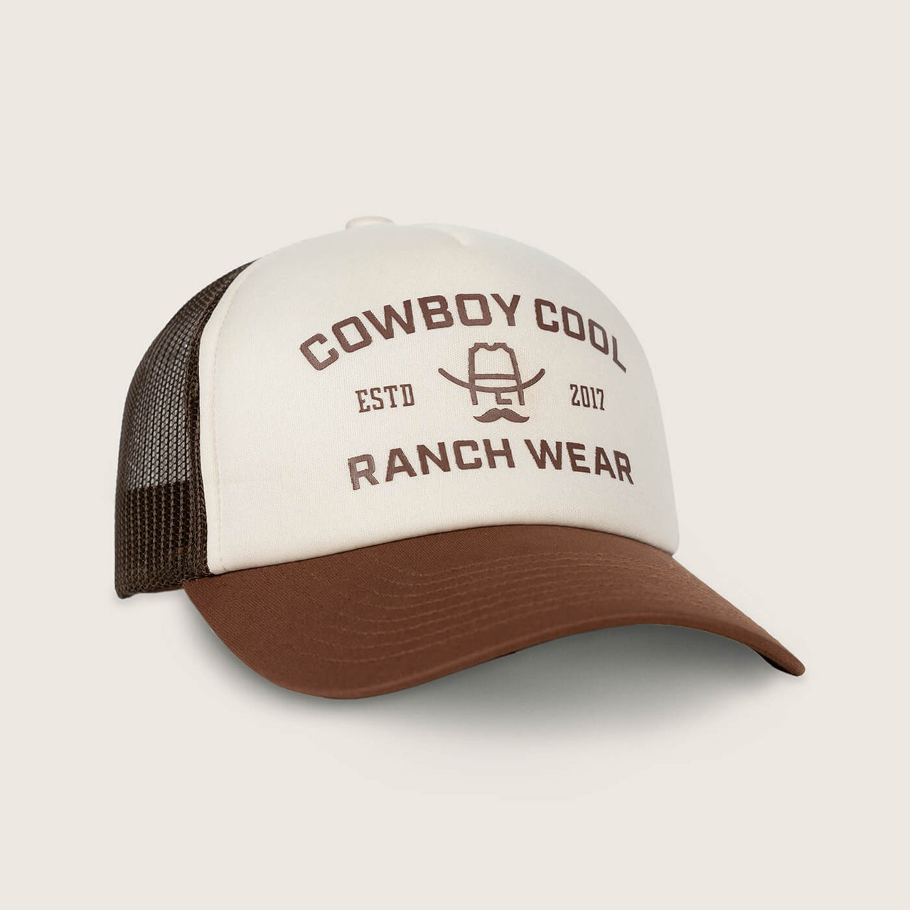 Cowboy Cool Ranch Hand Hat - Bone/Brown/Chocolate